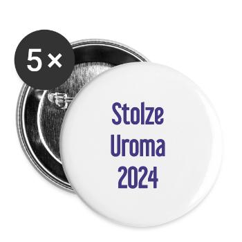 Fière arrière-grand-mère 2024 - Lot de 5 petits badges (25 mm) - blanc - Devant