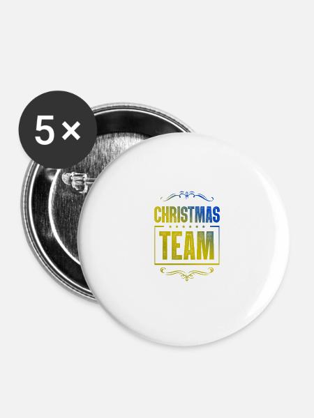 Christmas Crew - Buttons klein 25 mm (5er Pack) - Weiß
