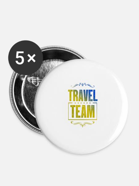 Travel Crew - Buttons klein 25 mm (5er Pack) - Weiß