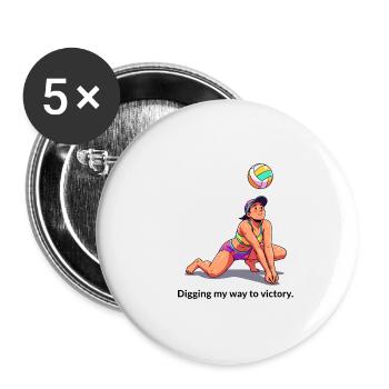 Beach volleyball player - Buttons small 1''/25 mm (5-pack) - white - Front