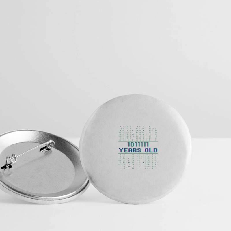 95th Birthday 95 Years Old Binary Code Computer Science Buttons small 1''/25 mm (5-pack)