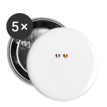 France and Romania Romanian flag Flags - Buttons small 1''/25 mm (5-pack) - white - Front