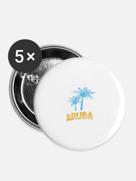 Geschenk für Aruba - Buttons klein 25 mm (5er Pack) - Weiß