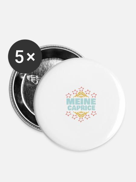 Caprice als Mädchen - Buttons klein 25 mm (5er Pack) - Weiß