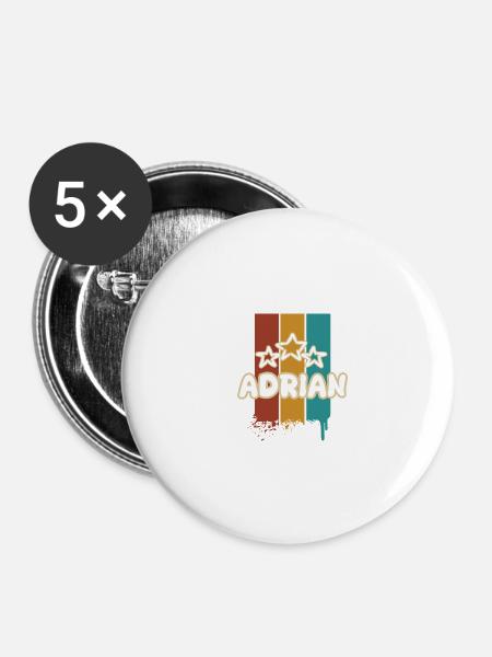 Adrian - Buttons klein 25 mm (5er Pack) - Weiß