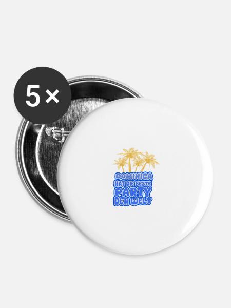 Dominica als Urlaub - Buttons klein 25 mm (5er Pack) - Weiß