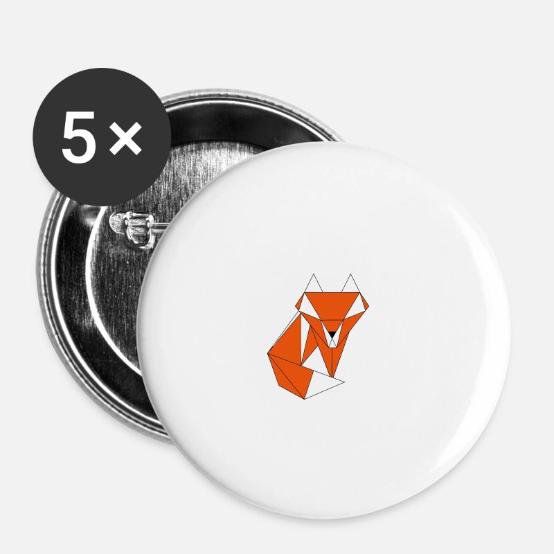 Fuchs - Buttons klein 25 mm (5er Pack) - Weiß