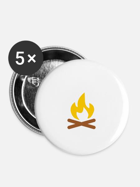 Lagerfeuer - Buttons klein 25 mm (5er Pack) - Weiß