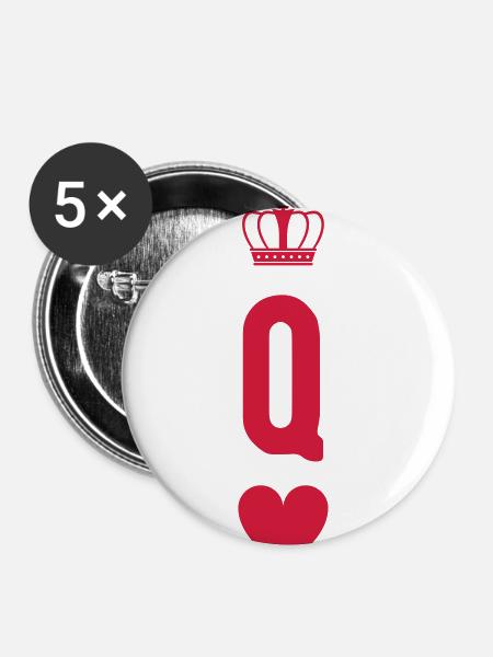 queen KING PARTNERSHIRTS - Buttons klein 25 mm (5er Pack) - Weiß