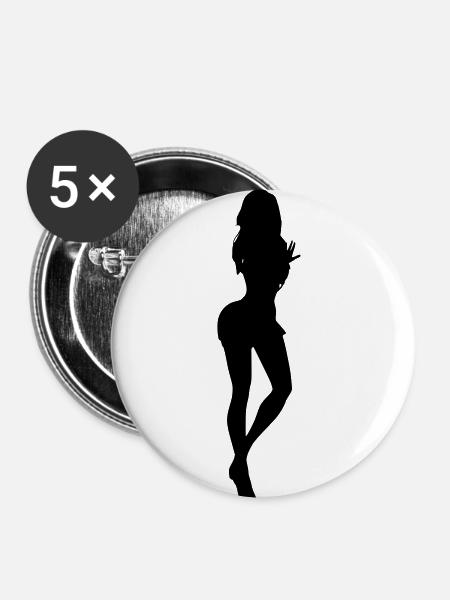 Sexy 1 - Buttons klein 25 mm (5er Pack) - Weiß