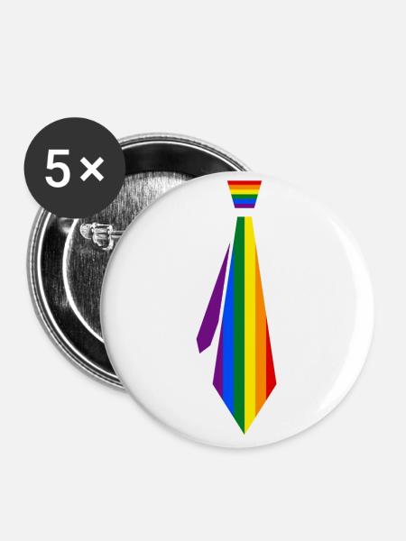LGBT - Buttons klein 25 mm (5er Pack) - Weiß