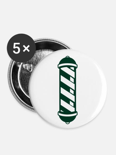 Barberpole Stange Barber - Buttons klein 25 mm (5er Pack) - Weiß