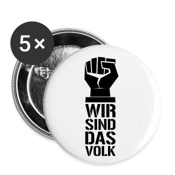 WIR SIND DAS VOLK - Buttons klein 25 mm (5er Pack) - Weiß - Vorne