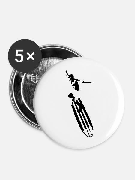 surfer - Buttons klein 25 mm (5er Pack) - Weiß