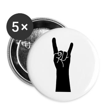 Metal Hand - Buttons small 1''/25 mm (5-pack) - white - Front