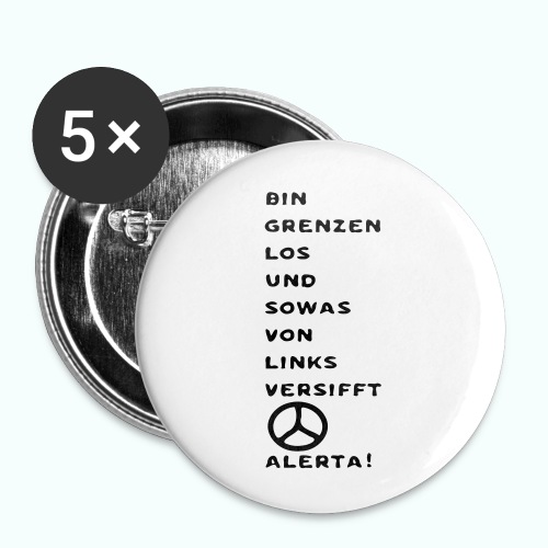 linksversifft - Buttons klein 25 mm (5er Pack)
