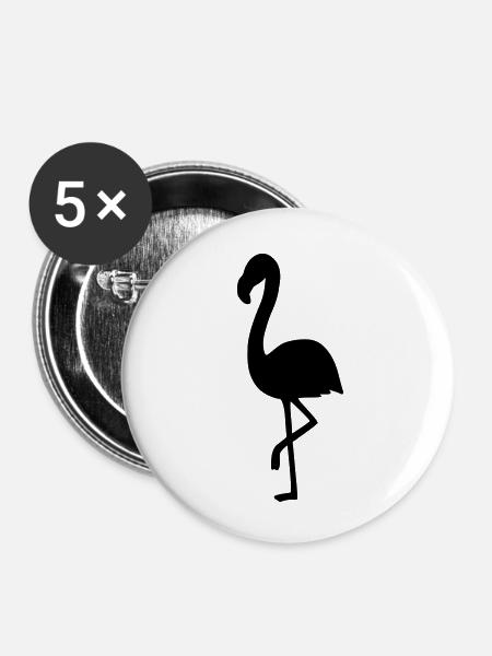 Flamingo 2 - Buttons klein 25 mm (5er Pack) - Weiß