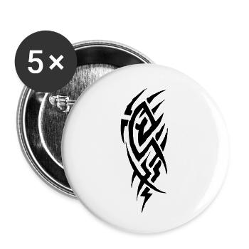 tribal tattoo - Buttons klein 25 mm (5er Pack) - Weiß - Vorne