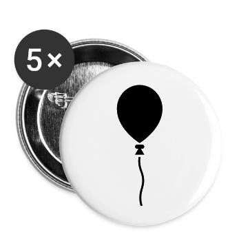 Luftballon - Buttons klein 25 mm (5er Pack) - Weiß - Vorne