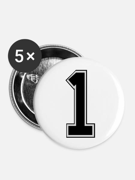 No 1 - Buttons klein 25 mm (5er Pack) - Weiß
