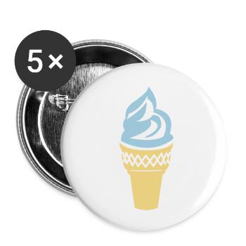 cornet de glace - Lot de 5 petits badges (25 mm) - blanc - Devant