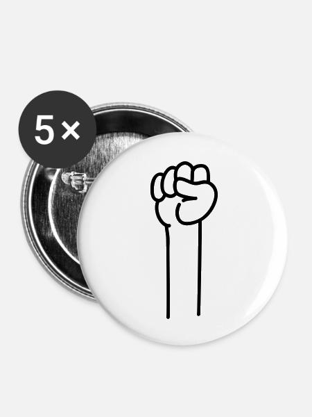Rebellion - Buttons klein 25 mm (5er Pack) - Weiß