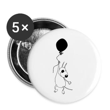 Bully mit Luftballon - Buttons klein 25 mm (5er Pack) - Weiß - Vorne
