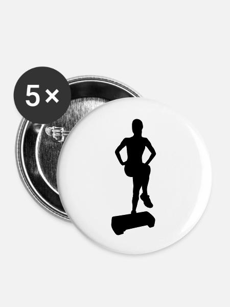 Aerobic - Buttons klein 25 mm (5er Pack) - Weiß