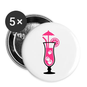 Cocktail - Buttons klein 25 mm (5er Pack) - Weiß - Vorne