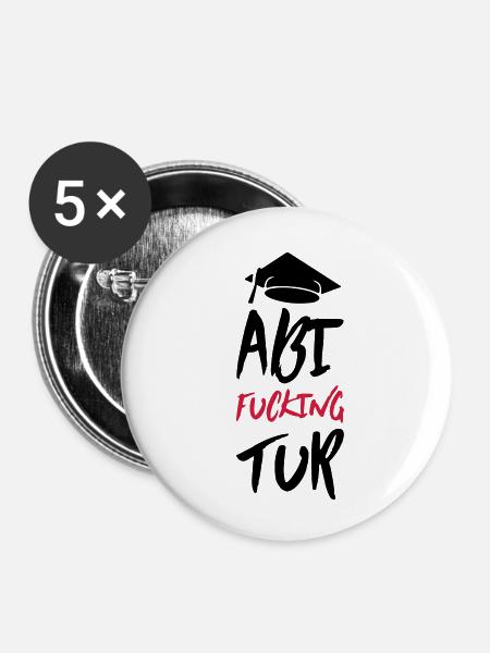 abi fucking tur - Buttons klein 25 mm (5er Pack) - Weiß