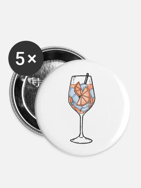 Drink - Buttons klein 25 mm (5er Pack) - Weiß