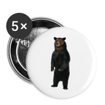 Standing bear - Buttons small 1''/25 mm (5-pack) - white - Front