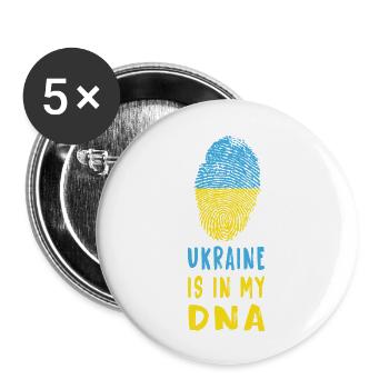 L'Ukraine est dans mon ADN/idée cadeau - Lot de 5 petits badges (25 mm) - blanc - Devant