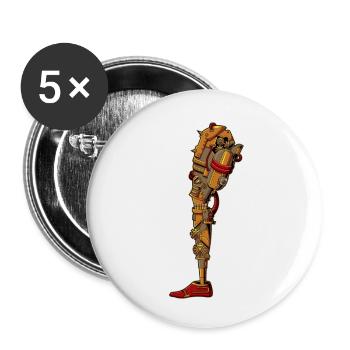 Steampunk Prosthesis - Buttons small 1''/25 mm (5-pack) - white - Front