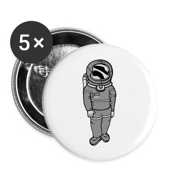 Schwereloser Astronaut Weltall - Buttons klein 25 mm (5er Pack) - Weiß - Vorne