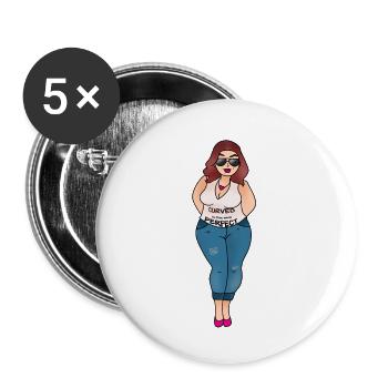 Curve is the new perfect - Buttons small 1''/25 mm (5-pack) - white - Front