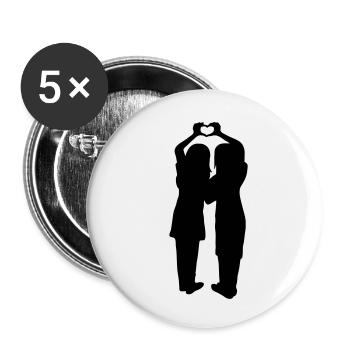 Silhouette Handherz Girlfriends - Buttons small 1''/25 mm (5-pack) - white - Front