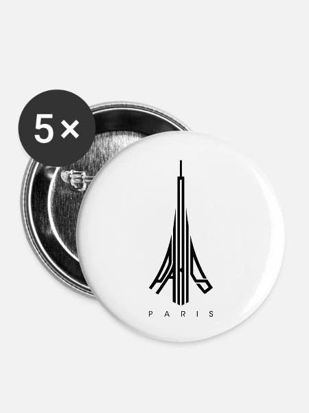 Paris - Buttons klein 25 mm (5er Pack) - Weiß
