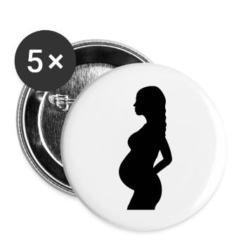 Schwanger - Buttons klein 25 mm (5er Pack) - Weiß - Vorne
