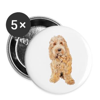 APRICOT BLONDE COCKAPOO - COCKAPOO DOG LOVER - Buttons small 1''/25 mm (5-pack) - white - Front