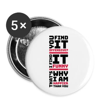 You find it offensive - Buttons small 1''/25 mm (5-pack) - white - Front