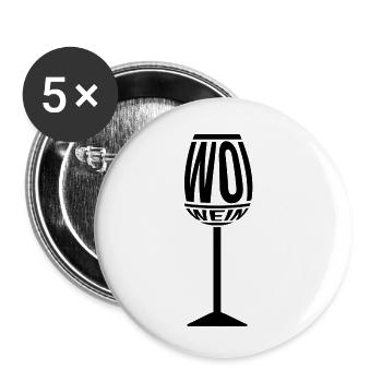 Weinglas Woi Pfalz Wein Vino Schorle Pfälzer Glas - Buttons klein 25 mm (5er Pack) - Weiß - Vorne