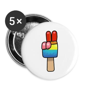 Popsicles Peace Sign Peace - Buttons small 1''/25 mm (5-pack) - white - Front