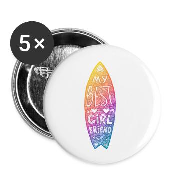 Ma meilleure petite amie de tous les temps - Lot de 5 petits badges (25 mm) - blanc - Devant