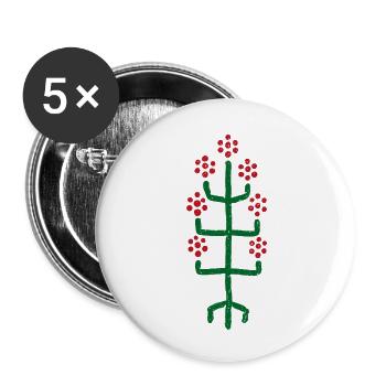 Flower Minimal - Buttons small 1''/25 mm (5-pack) - white - Front