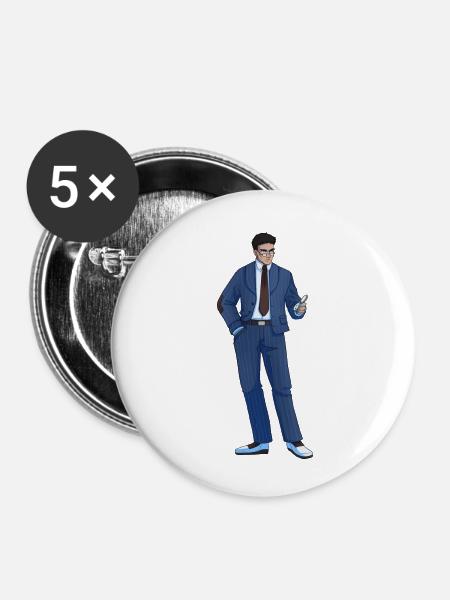Angelos - Buttons klein 25 mm (5er Pack) - Weiß