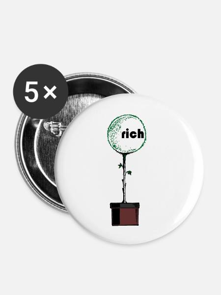 rich saat aussäen - Buttons klein 25 mm (5er Pack) - Weiß