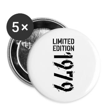 LIMITIERTE EDITION 1979 SCHWARZ - Buttons klein 25 mm (5er Pack) - Weiß - Vorne