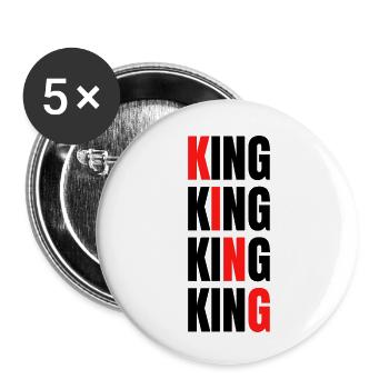 King - Buttons small 1''/25 mm (5-pack) - white - Front