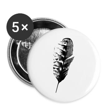 Feder Schreibfeder - Buttons klein 25 mm (5er Pack) - Weiß - Vorne